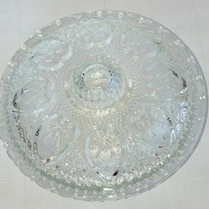 Vintage Pressed Glass Covered Candy Dish Heart